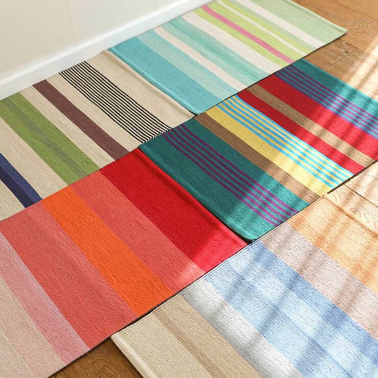 오리고 선염 코튼 엑센트 러그 50x70cm