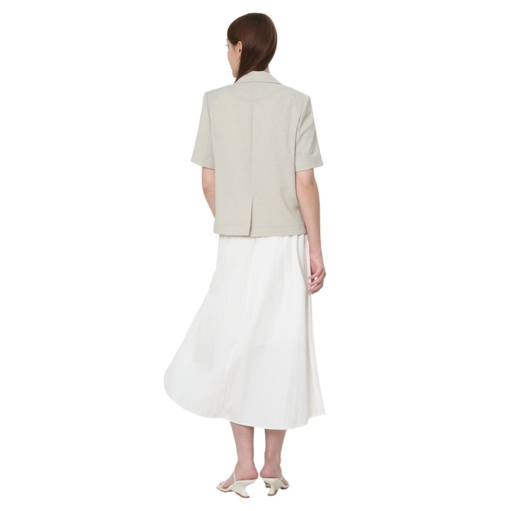 SOUP 여성 반소매 투버튼 재킷 - 라이트 베이지, M