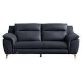 다우닝 몬트 전체 천연가죽 3인 소파 - 네이비