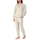 DKNY 여성 플러시 라운지 상하의 세트 - 크림 베이지, L DKNY 여성 플러시 라운지 상하의 세트 - 크림 베이지, L