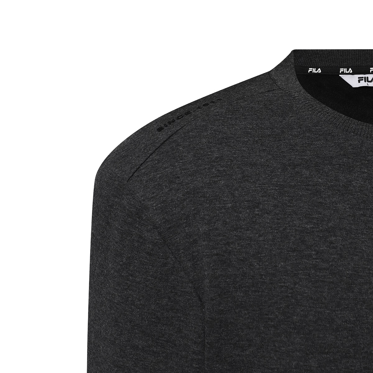 휠라 골프 남성 긴소매 융기모 크루넥 - 차콜, M