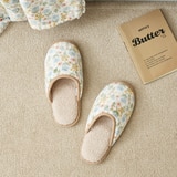 April At Home 플란넬 극세사 담요 슬리퍼 선물세트 - 루미(블루멀티플라워)