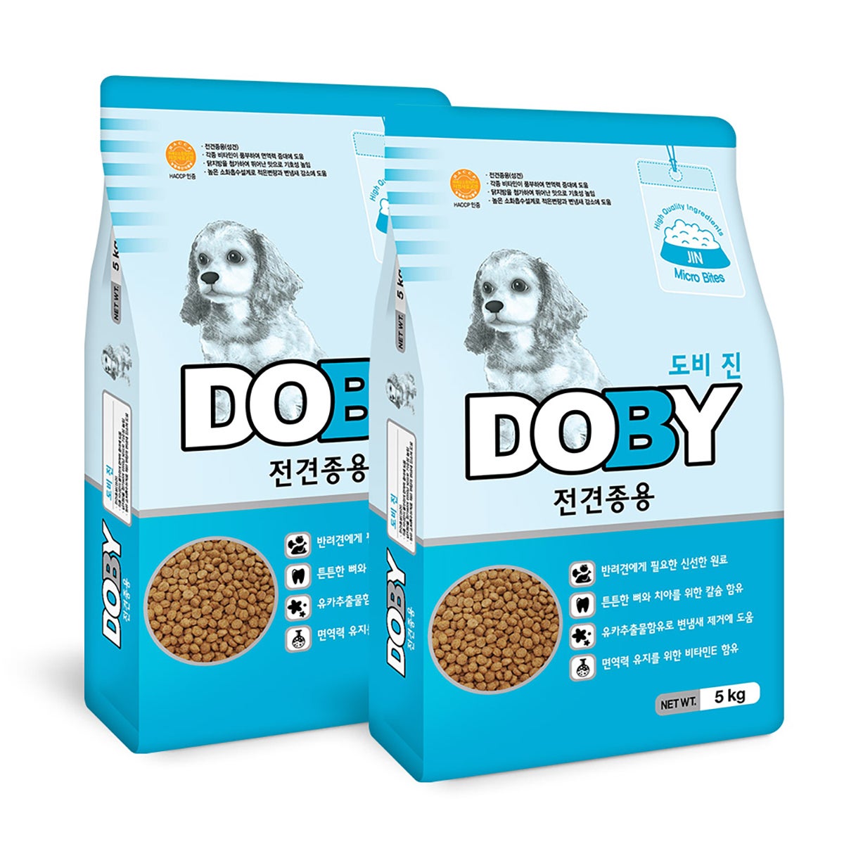 도비 진 애견사료 5kg x 2팩