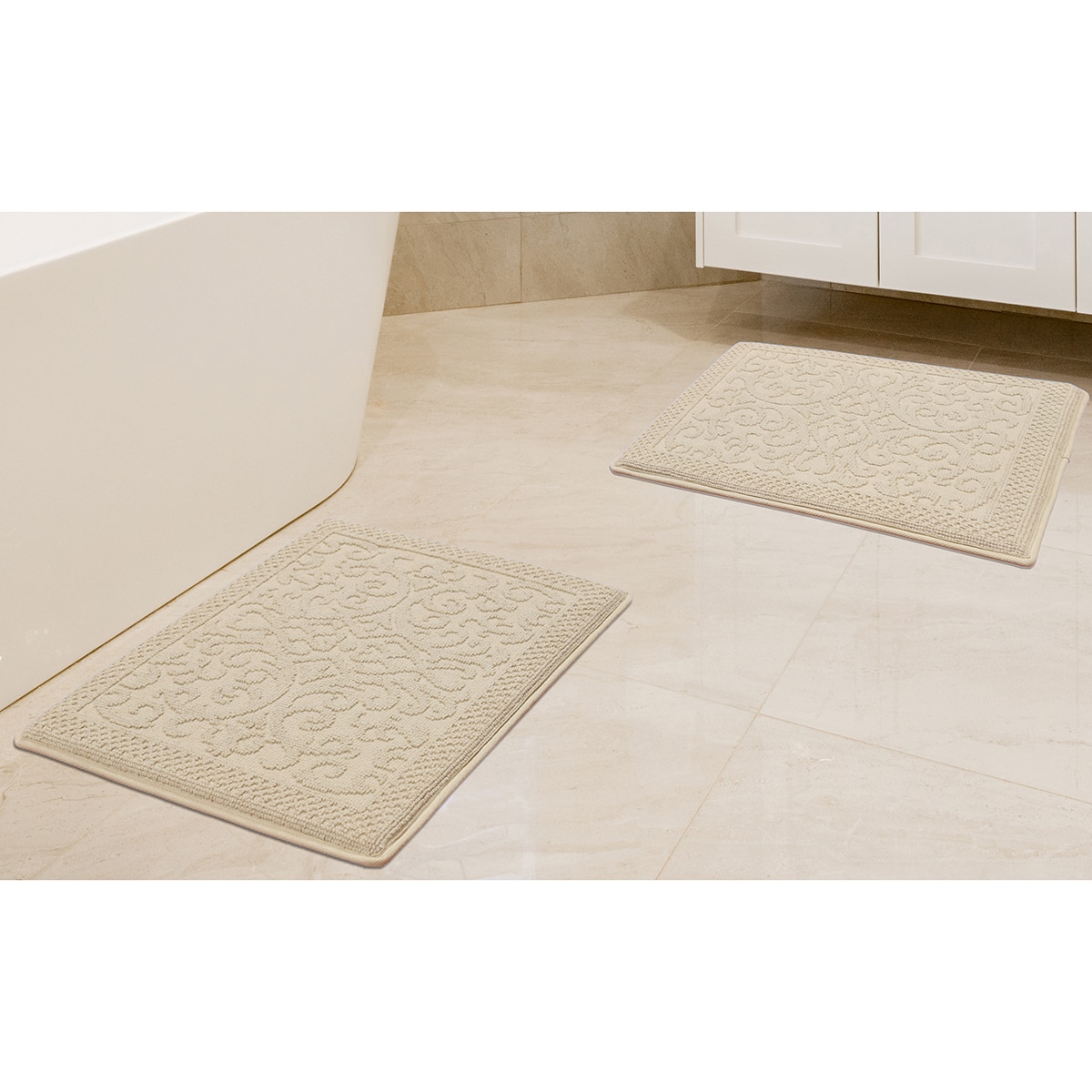 Riviera Home 링스펀 면 욕실 매트 2P