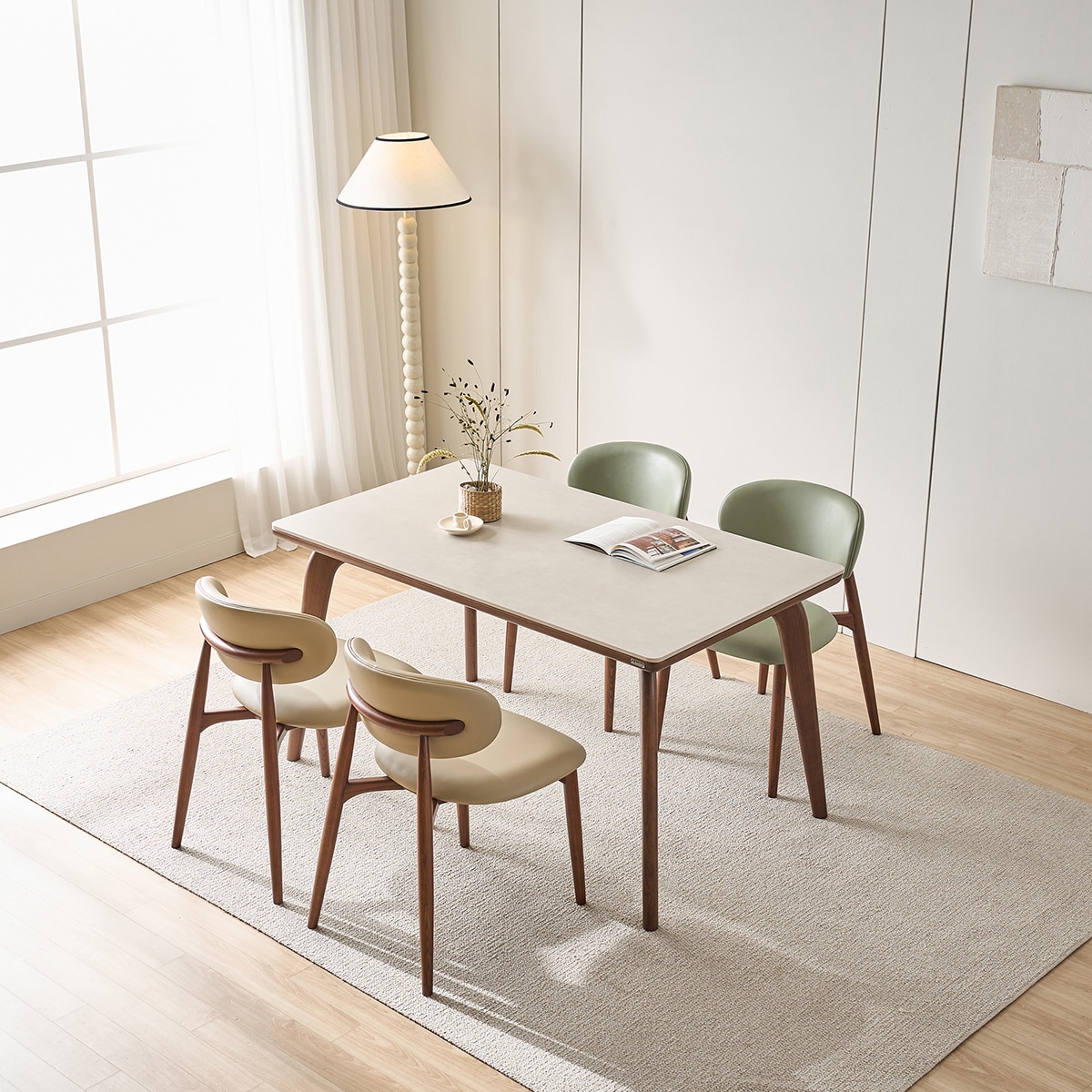 본톤 포세린 세라믹 식탁 의자 세트 - 보스톤