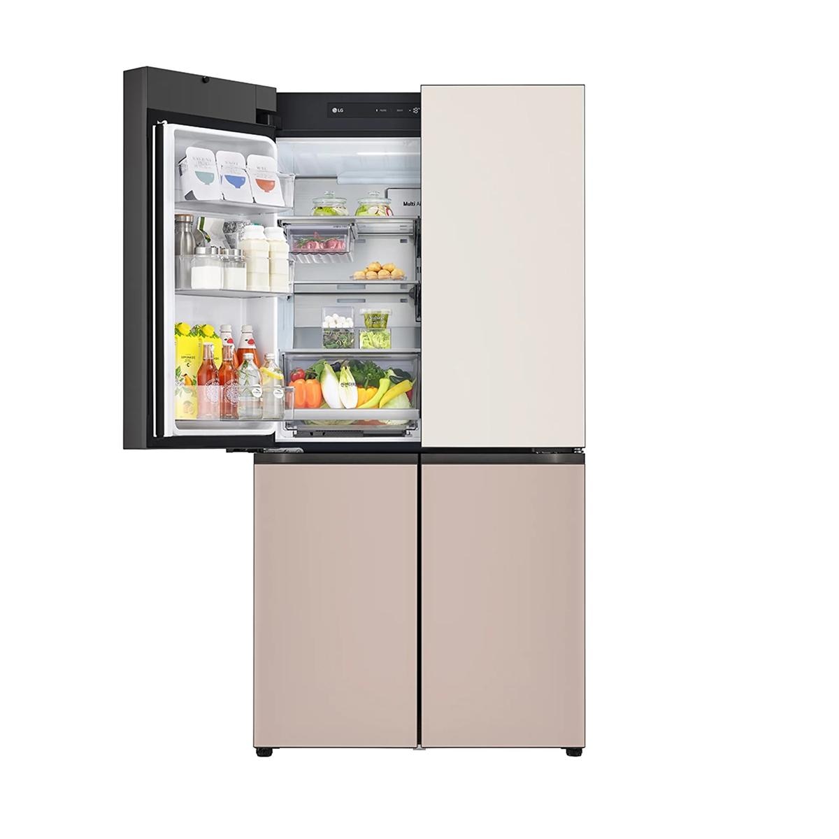 LG 오브제 AI 냉장고 870L, 글라스 토프/아몬드