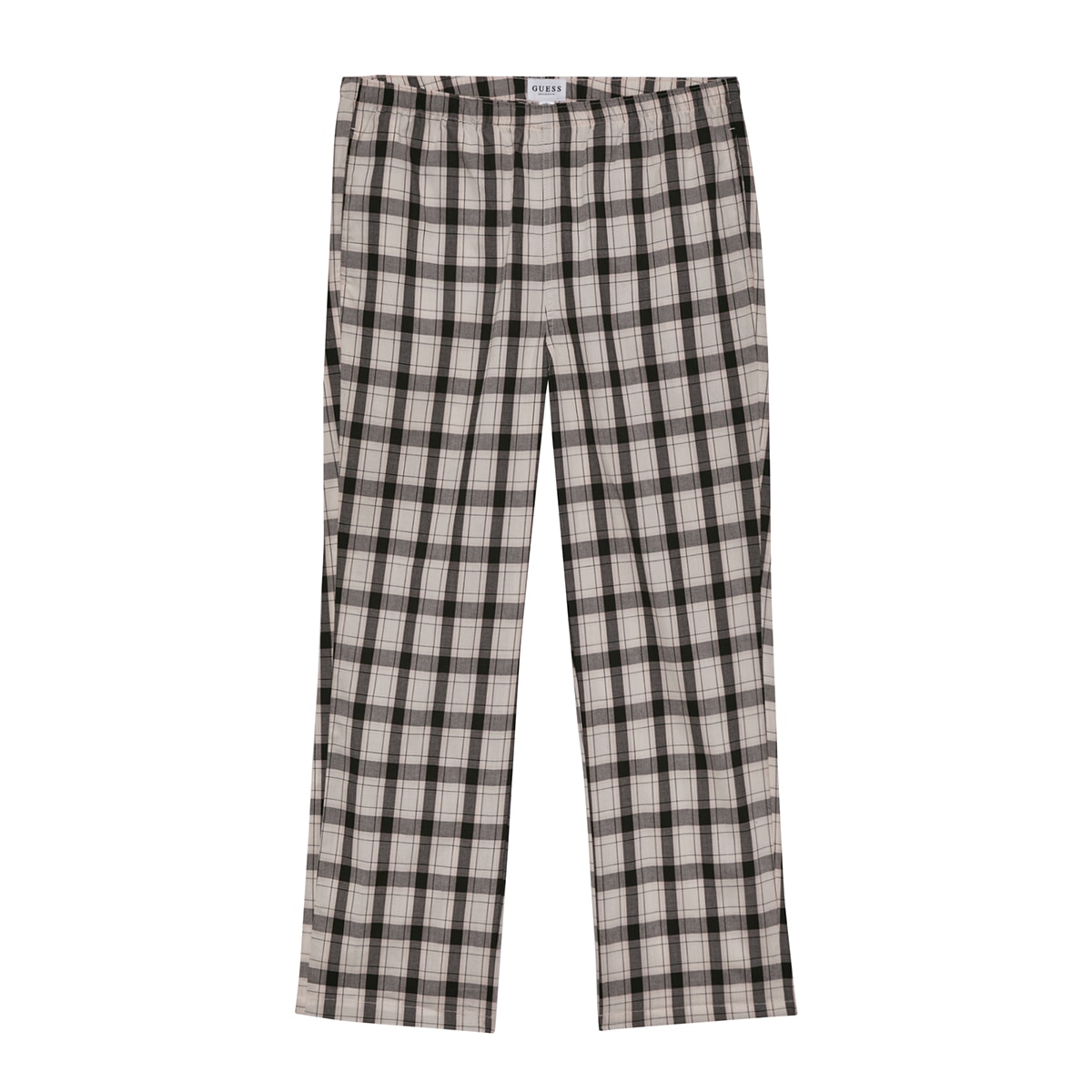 게스 여성 코튼 파자마 세트 - 아이보리 체크, S