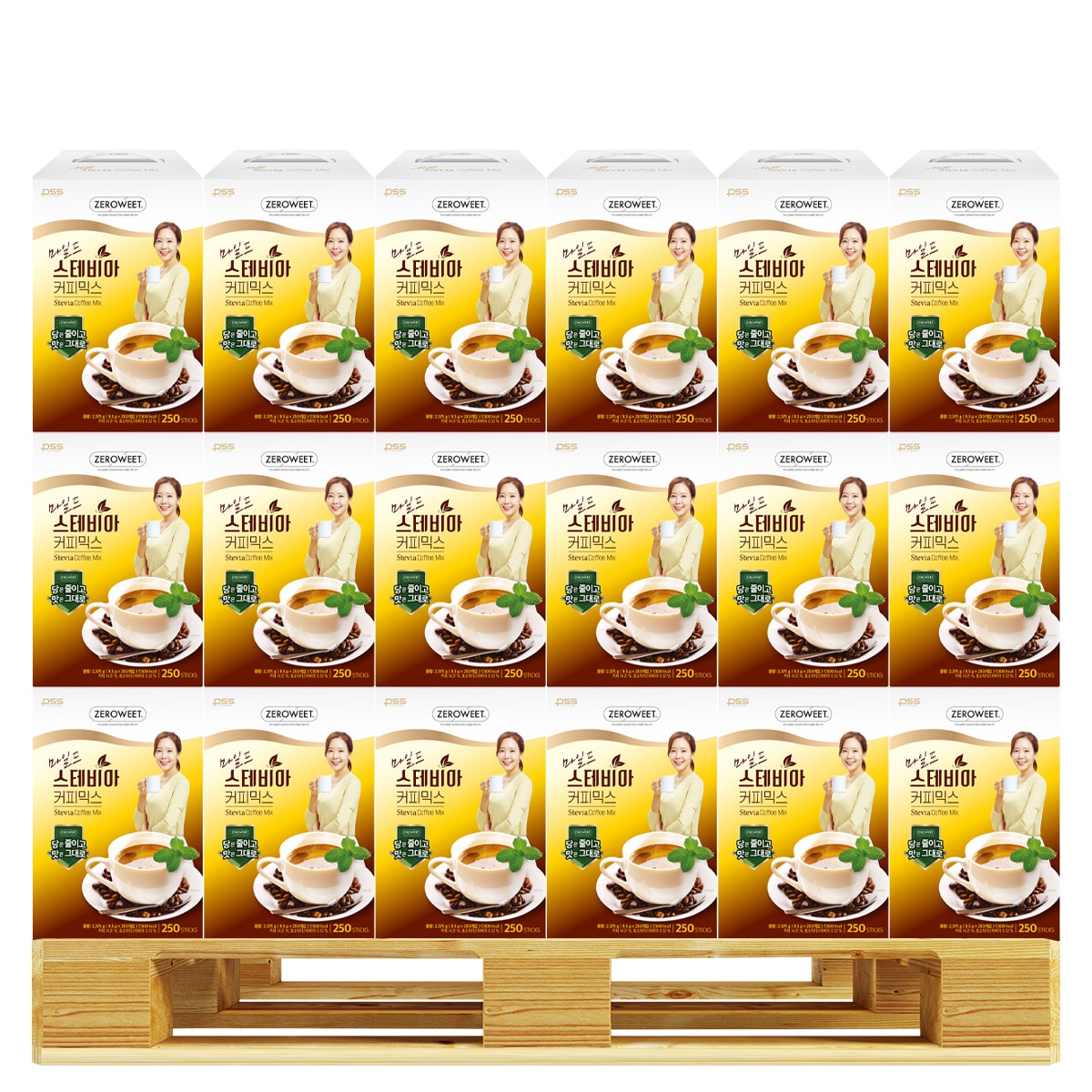 펄세스제로윗 마일드스테비아커피믹스 250ct x 90