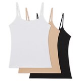 게스 여성 모달 캐미솔 3매 - 블랙/베이지/화이트, L