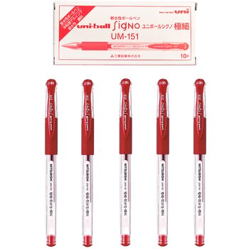 유니볼 펜 적색 0.38mm 20개 유니볼 펜 적색 0.38mm 20개