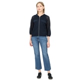 안지크 여성 니트 후드 재킷 - 네이비