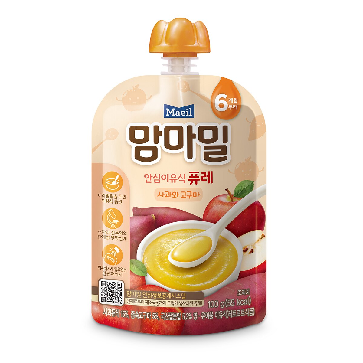 맘마밀 퓨레 사과와 고구마 100g x 20