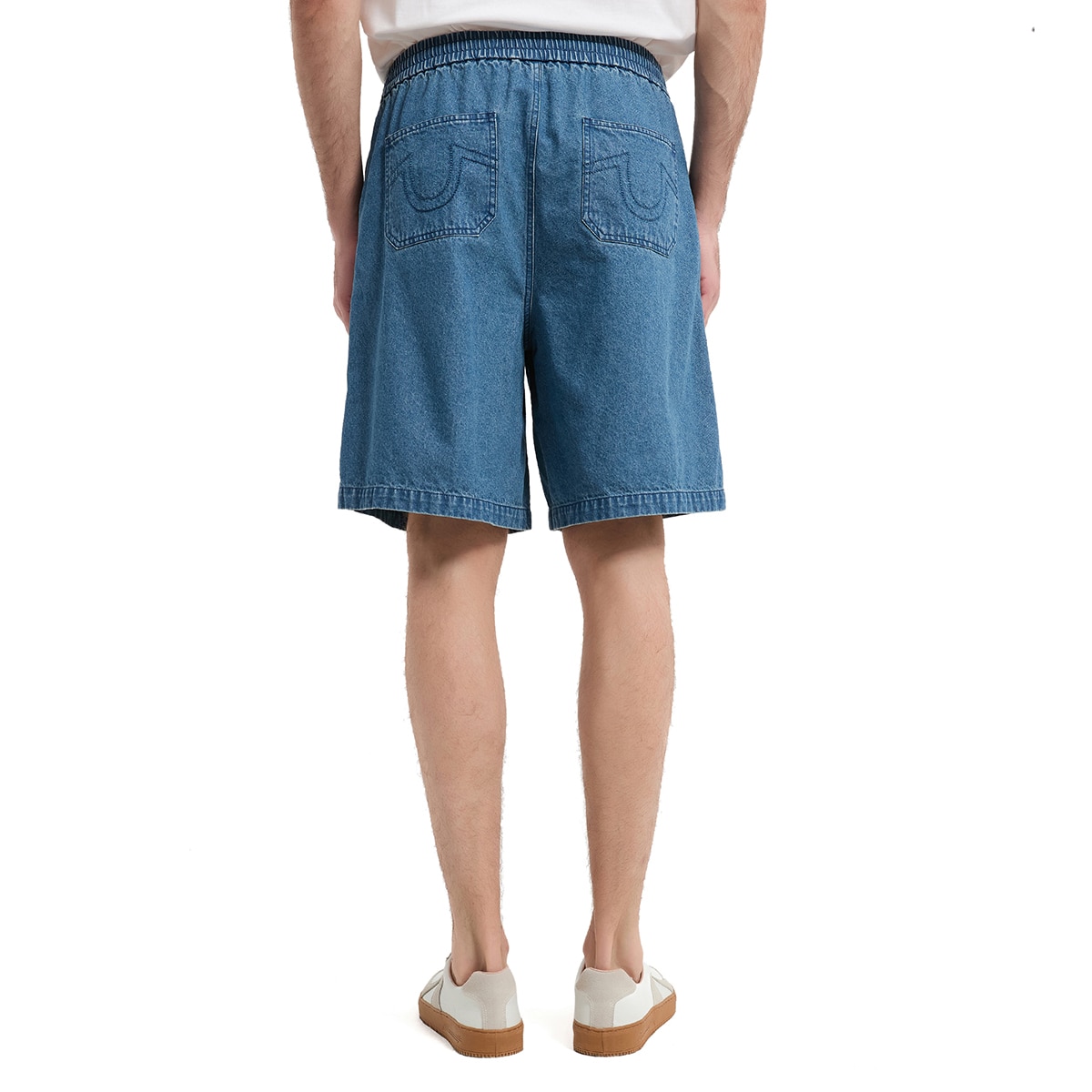 트루 릴리젼 남성 데님 반바지 - 미디엄블루