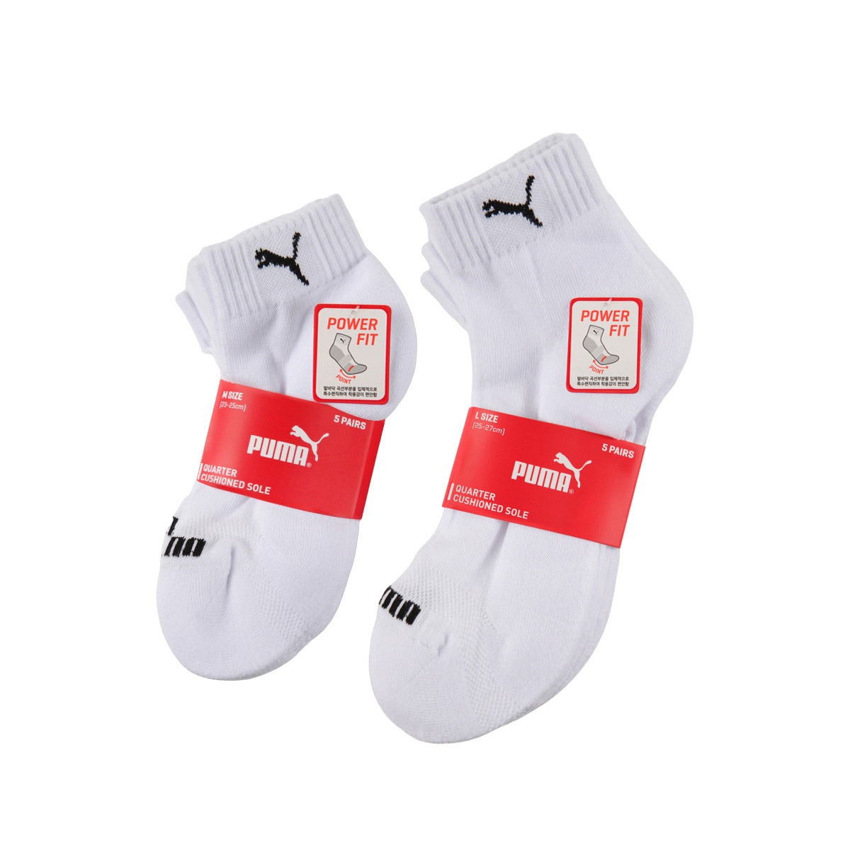 푸마 성인 파워핏 파일 양말 5족 - L(250-270mm)