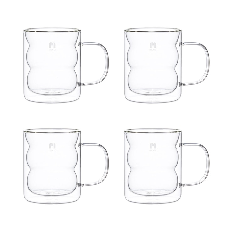메종오브제 몬즈 더블월 누볼라 유리머그 330ml 4P
