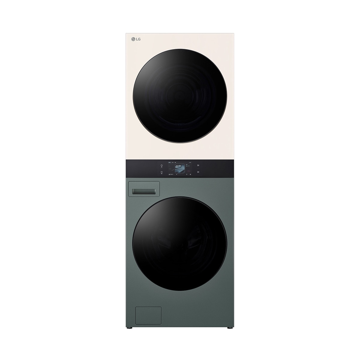 엘지 오브제 AI 워시타워 세탁 23kg&건조 23kg 그린 베이지