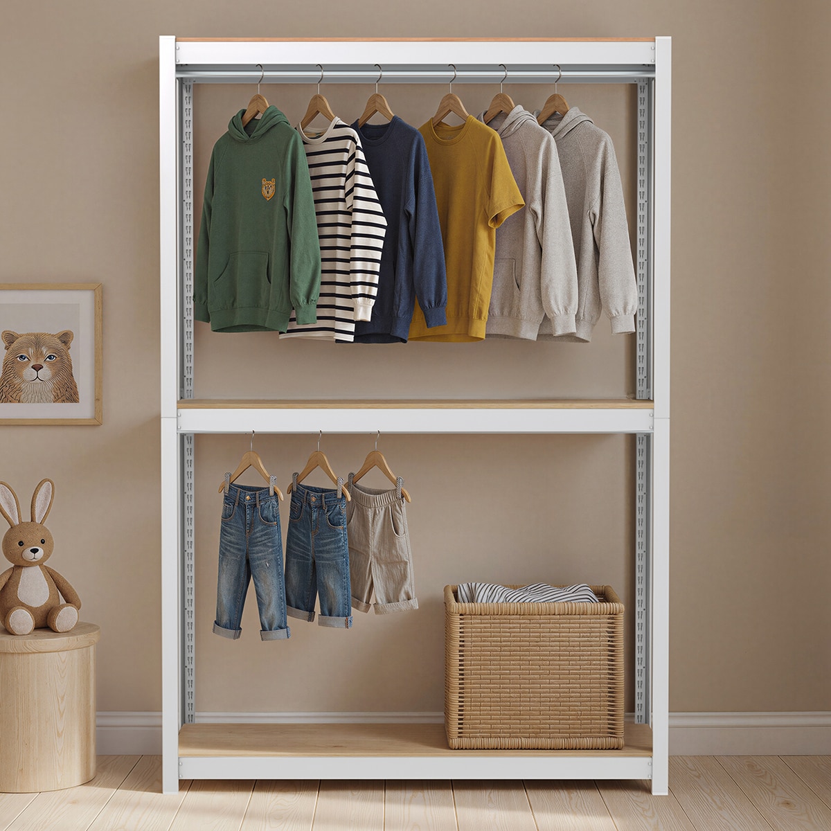 스피드랙 다용도 3단 철제 행거 120 x 40 x 180cm - 화이트 스피드랙 다용도 3단 철제 행거 120 x 40 x 180cm - 화이트