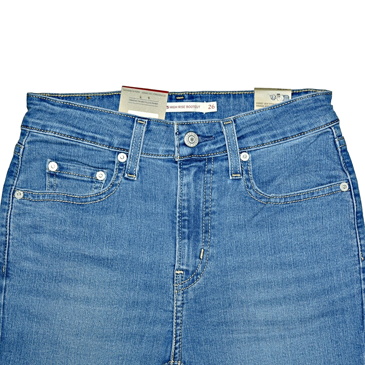 리바이스 여성 725 하이라이즈 부즈컷 청바지 - 미디엄 인디고