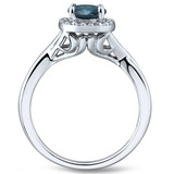 오벌 블루 토파즈 ＆ 다이아몬드 반지