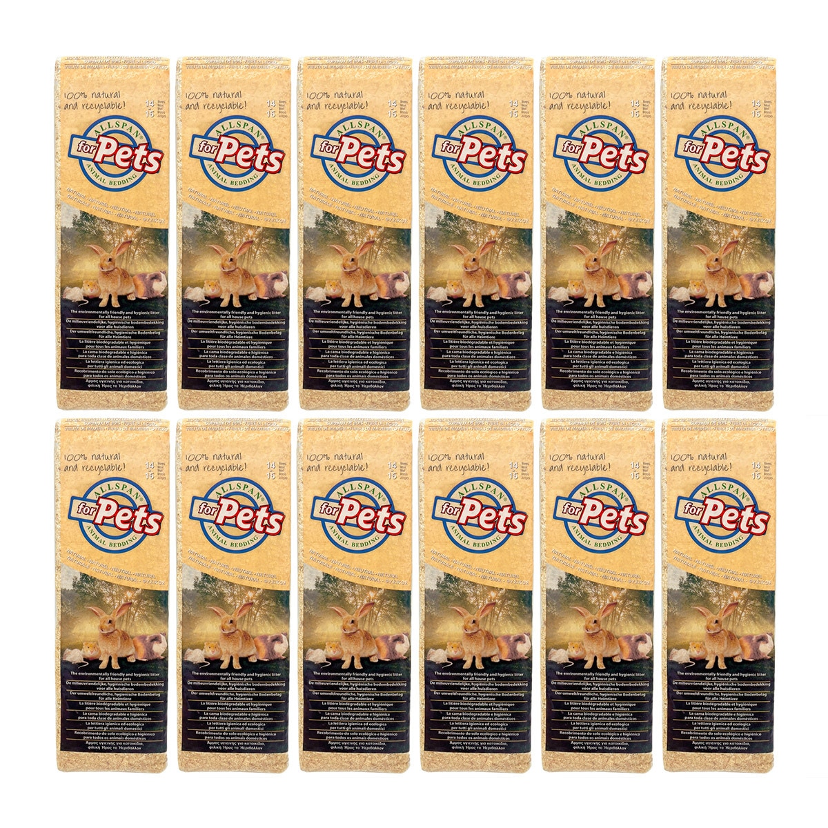 Allspan 햄스터 압축 베딩 (톱밥) 1kg x 12개