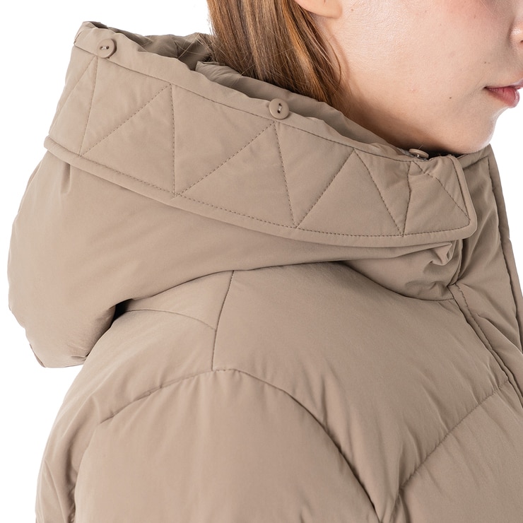 SOUP 여성 롱 다운 재킷 - 다크 베이지, L