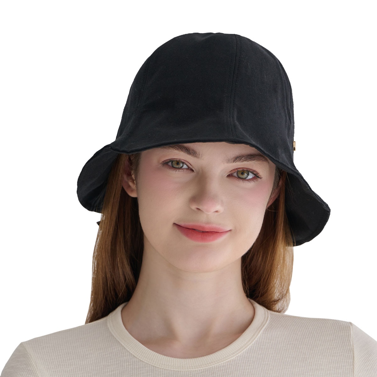 안드레아바나 여성 코튼 햇 - 블랙