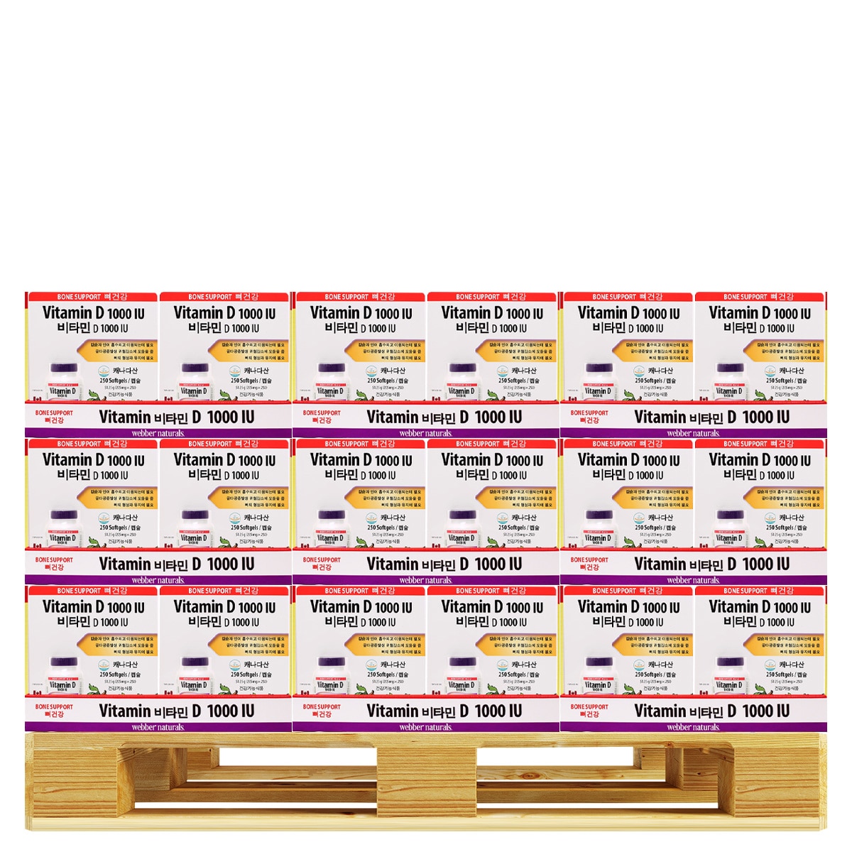 웨버 내추럴 비타민D 205mg x 250캡슐 x 360