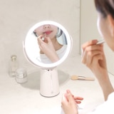 무아스 360도 회전 듀얼 무선 LED 거울 MLMMR9