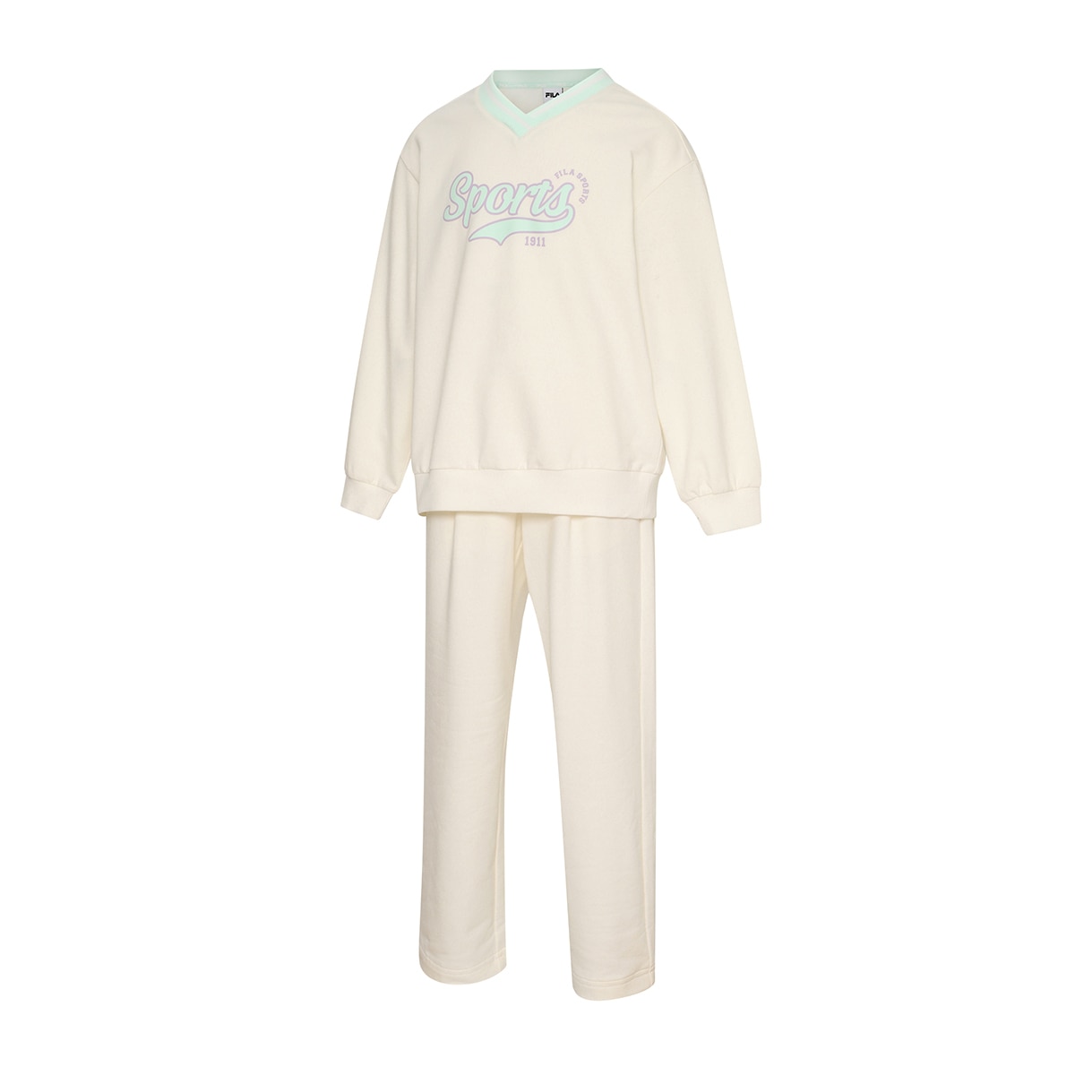 휠라 키즈 상하의 세트 - 크림, 130 휠라 키즈 상하의 세트 - 크림, 130