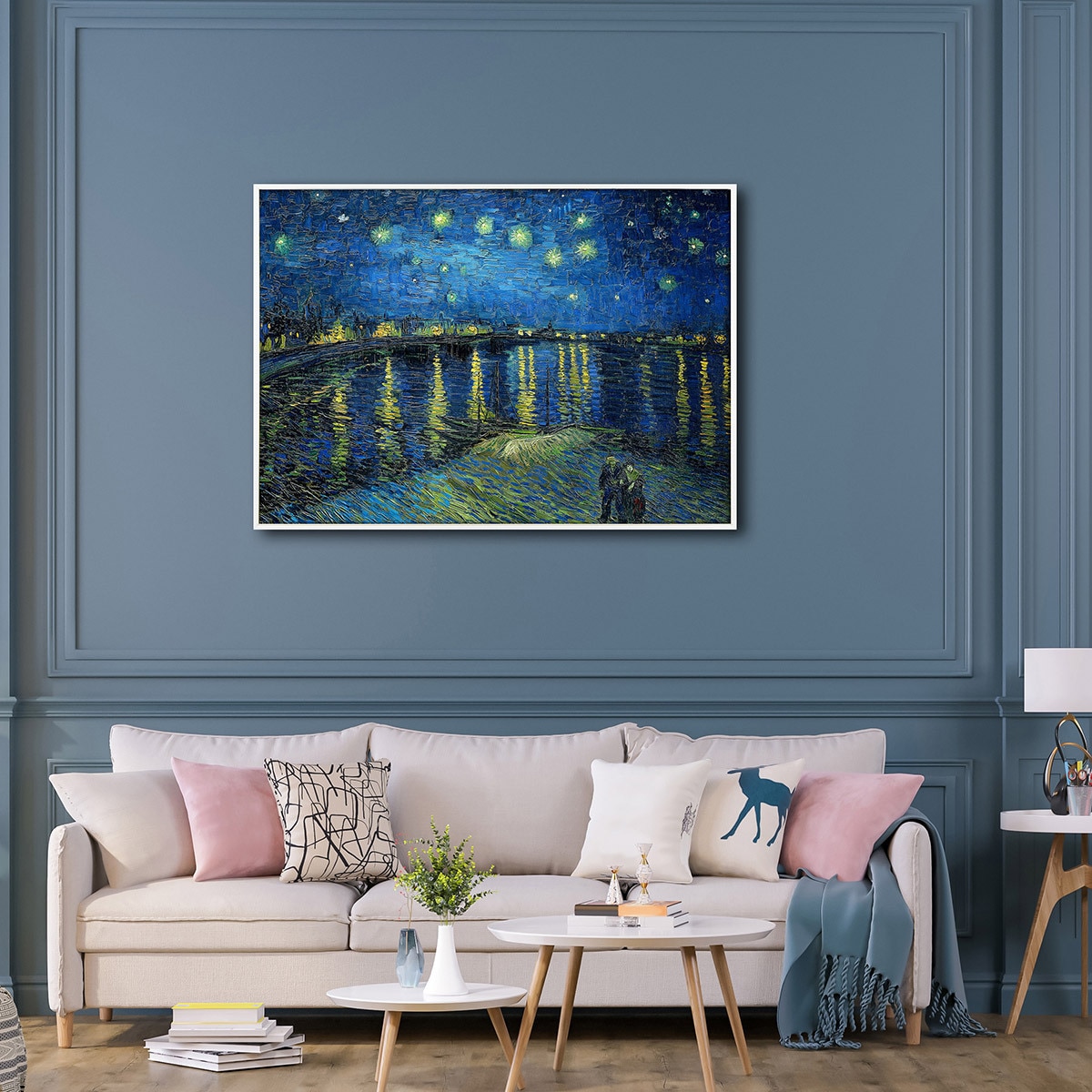 지클레 그림 액자 80x60cm - 고흐: 론강의 별이 빛나는 밤에