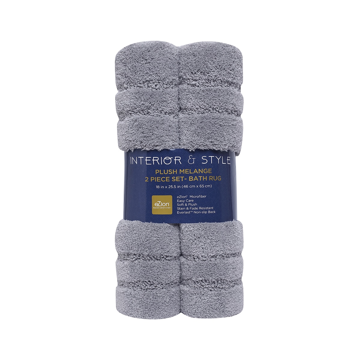 Welspun 멜란지 욕실 매트 2P - 실버그레이