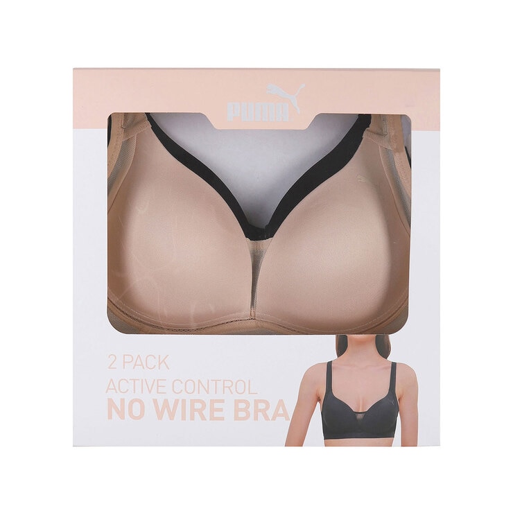 푸마 밴딩 메쉬로고 브라 2매