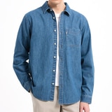 트루릴리젼 남성 긴소매 데님 셔츠 - 미디엄블루, S