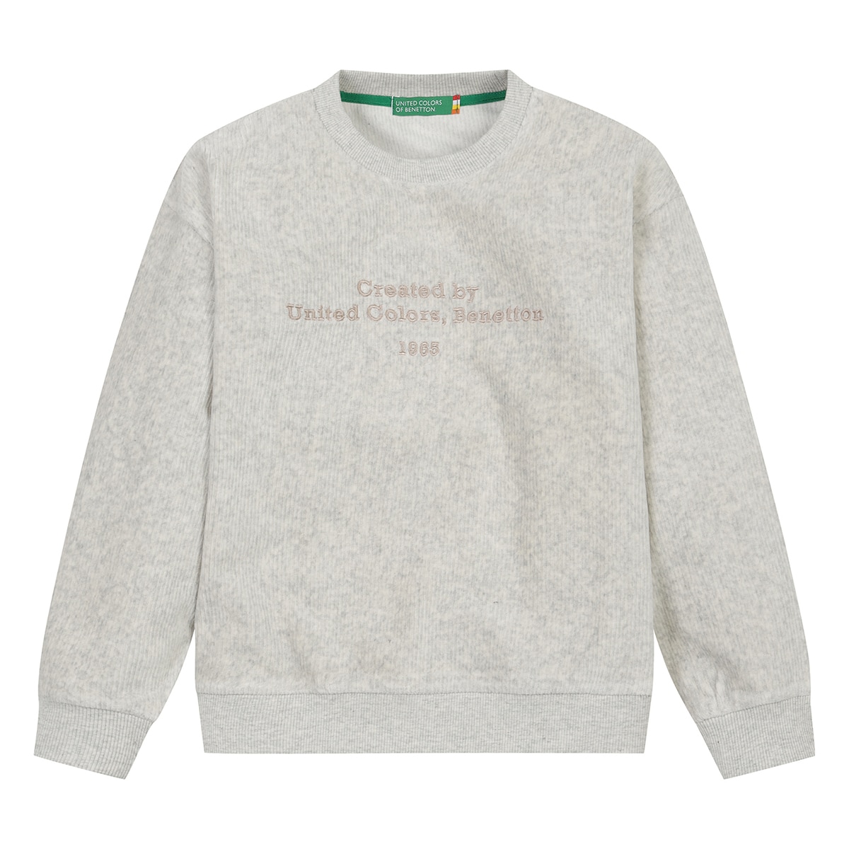 베네통 키즈 긴소매 벨루아 크루 - 오트밀, 150