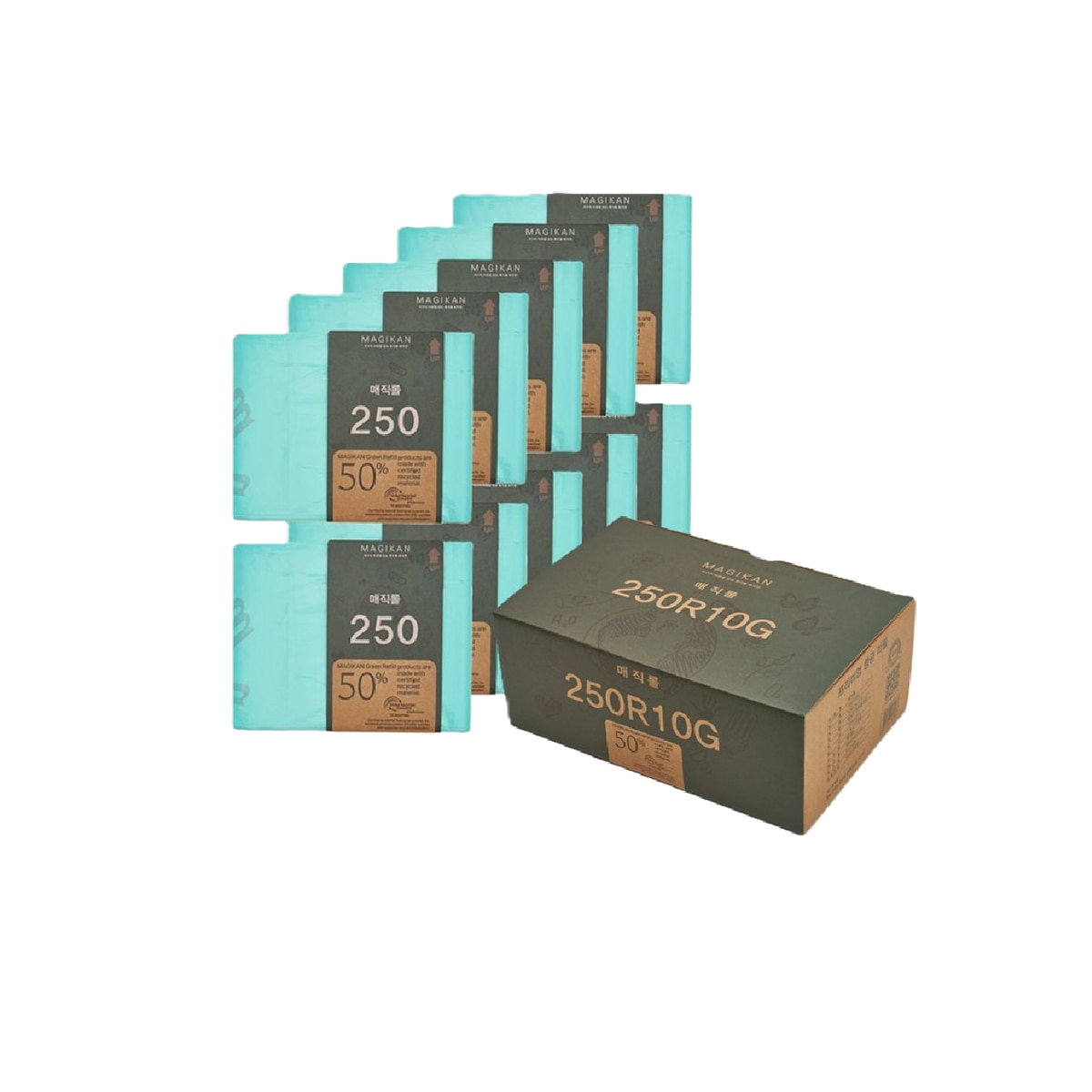 매직캔 매직롤 250 봉투 리필용, 21L x 10개 매직캔 매직롤 250 봉투 리필용, 21L x 10개