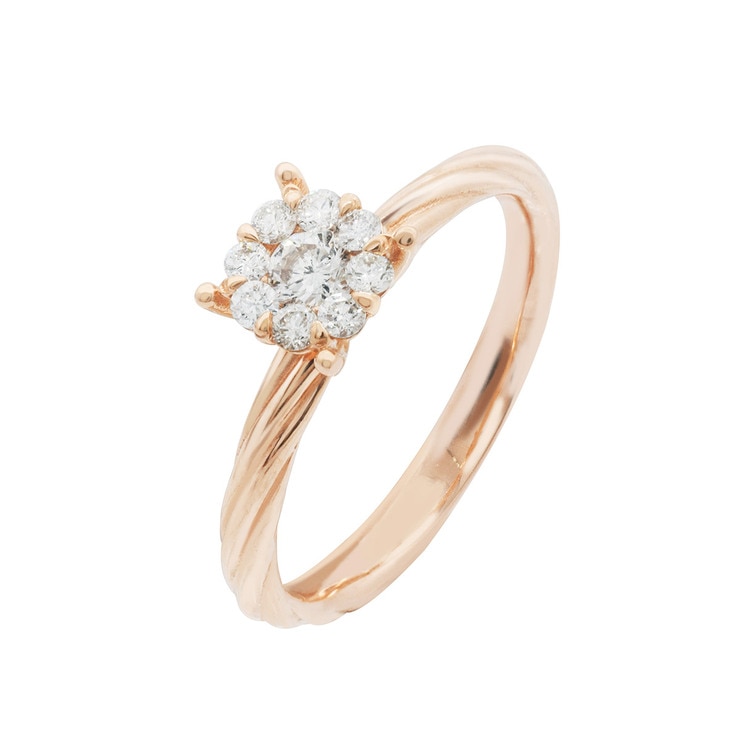 총 0.25캐럿 다이아몬드 반지 14K 샤론