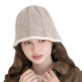 안드레아바나 여성 울 니트 모자 - 베이지
