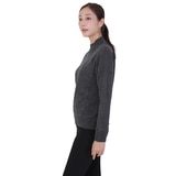 베네뜨 여성 립 블록 하이넥 울캐시미어 풀오버 - 차콜