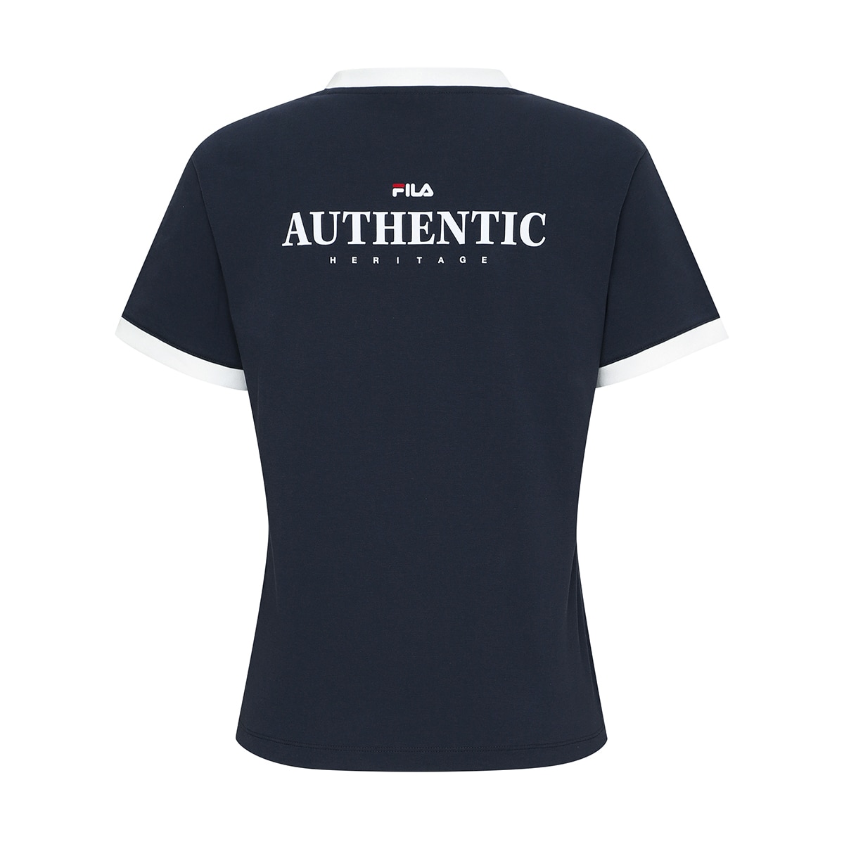 휠라 여성 링거 티셔츠 - 네이비, L