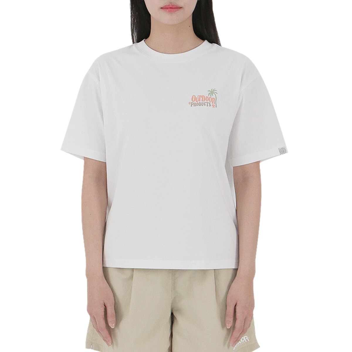 아웃도어 프로덕츠 여성 반소매 티셔츠 - 선셋 화이트, S