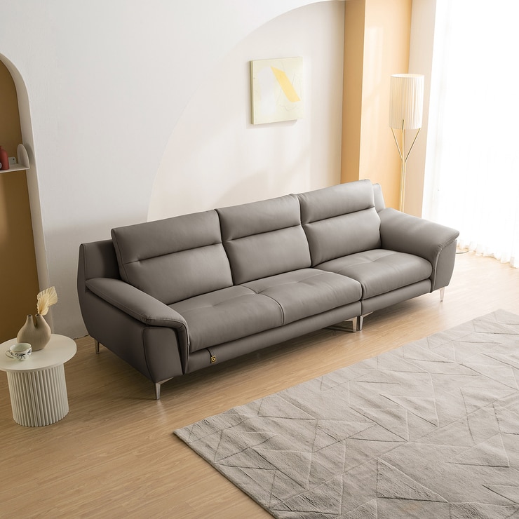 다우닝 몬트 전체 천연가죽 4인 소파