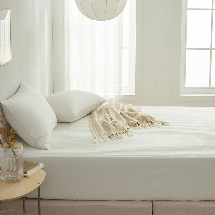 박홍근홈패션 면 방수 매트리스커버 - 퀸, 화이트