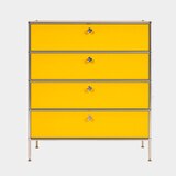 더원 모듈 4단 서랍장 - 옐로우