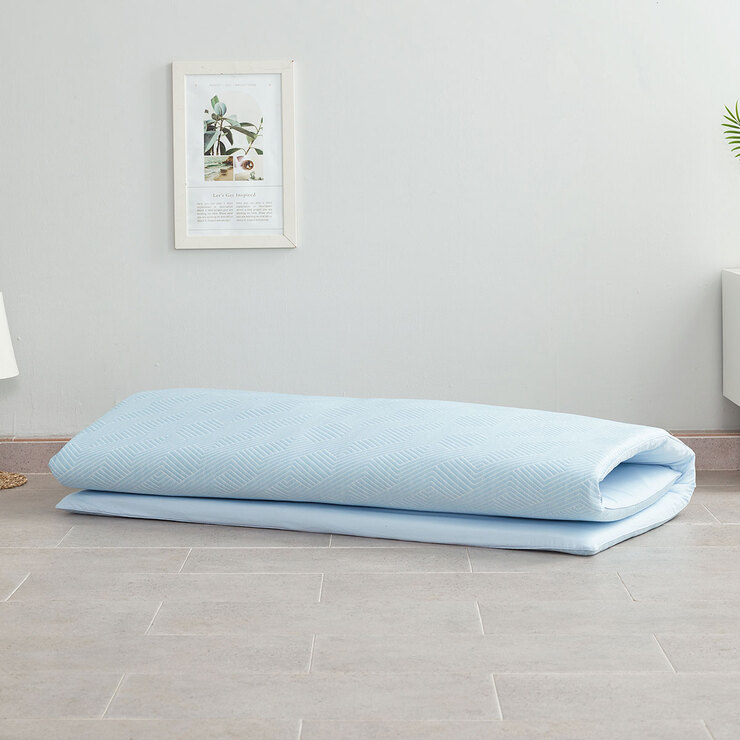 에이프릴앳홈 냉감3중직 바닥 요 - 퀸, 블루