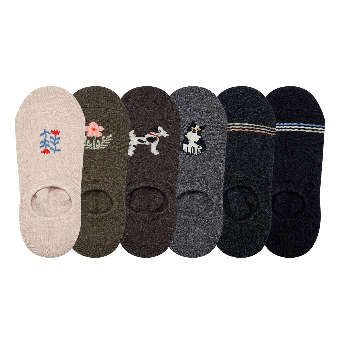 싹스탑 여성 램스울 덧신 양말 6족