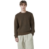 바인 남성 알파카 울 블랜디드 니트 - 브라운