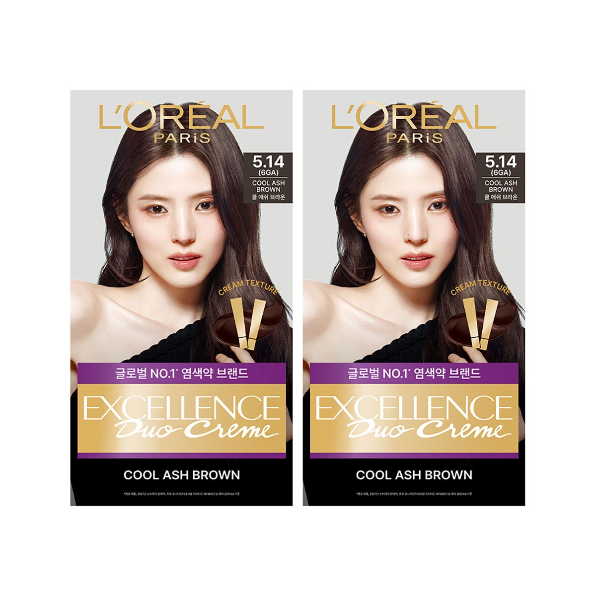 로레알 엑셀랑스 듀오크림 5.14호 쿨애쉬브라운 2PK