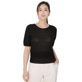 베네뜨 여성 홀가먼트 라운드넥 풀오버 - 블랙