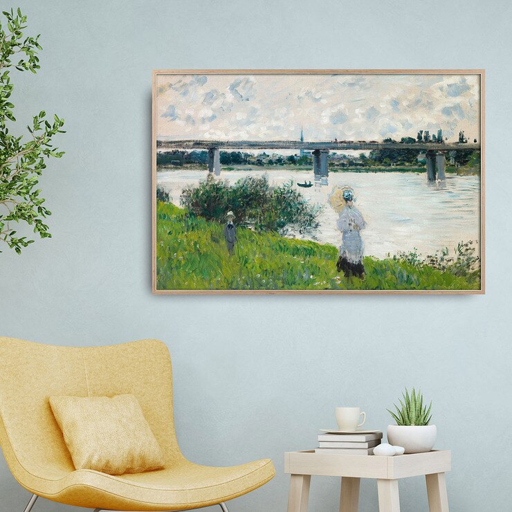지클레 그림 액자 91x61cm - 모네, 아르장퇴유 다리가 있는 산책로