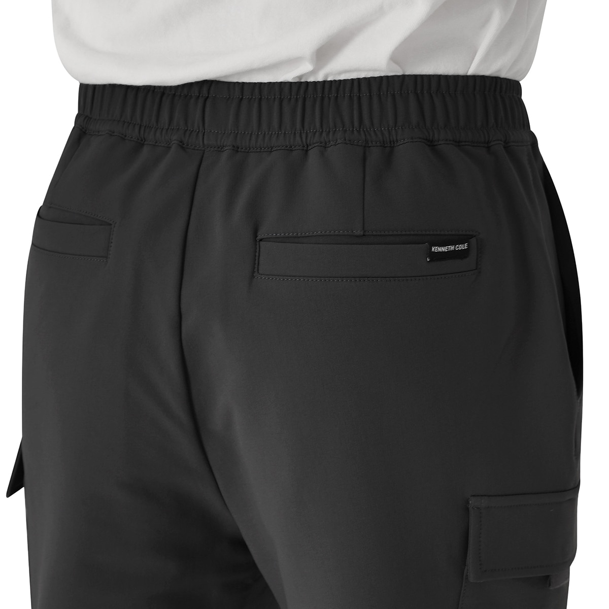 케네스콜 남성 나일론 플리스 카고 조거 - 블랙, 36